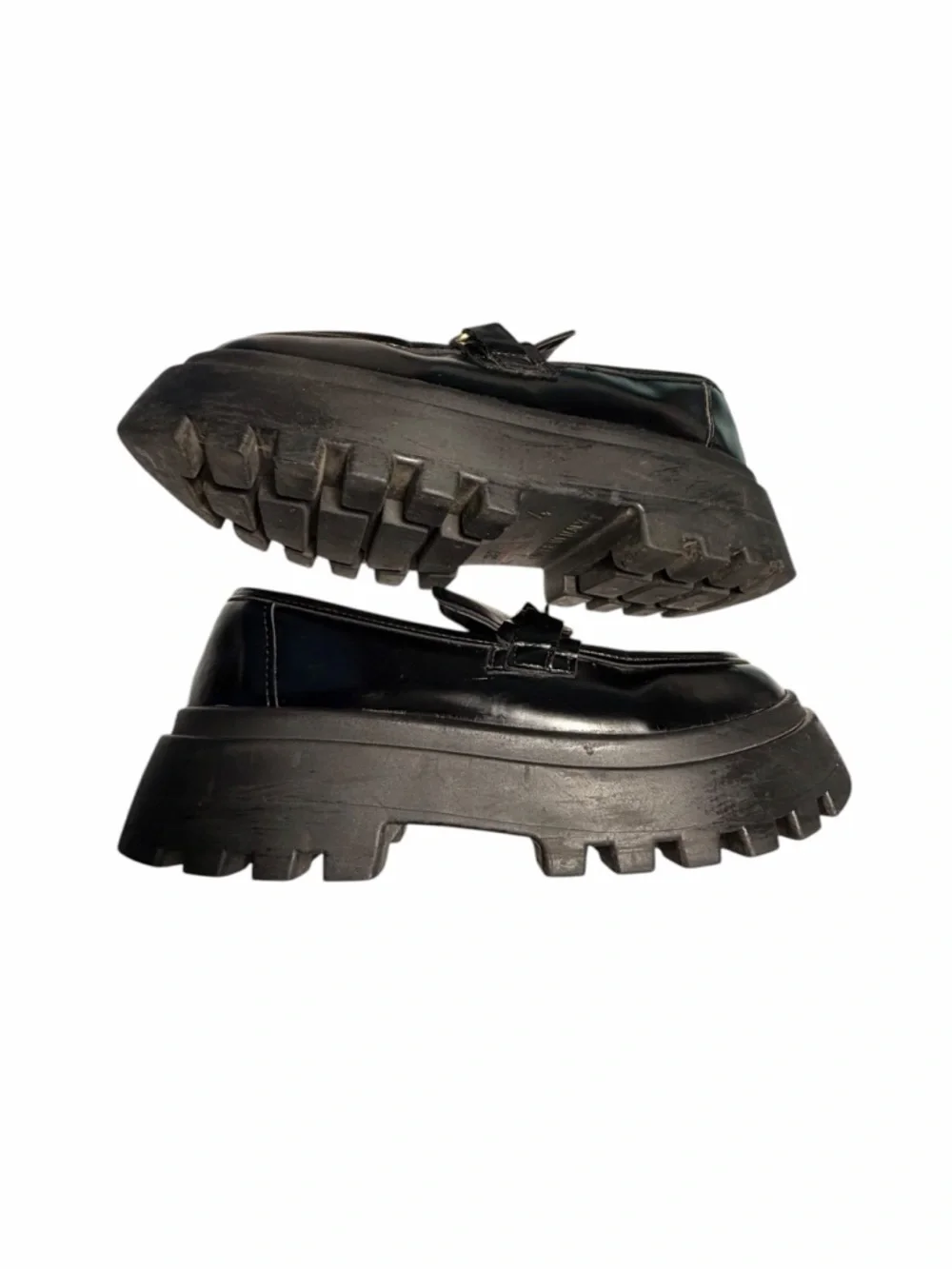 ASOS Design Masterpiece Chunky Black Leather Horsebit Loafers Sz 37 (6.5)